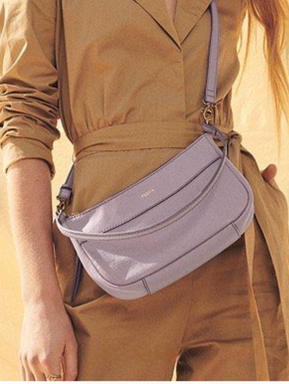 NWT Fossil Lavender Leather Crossbody Or Shoulder Purse - Picture 7 of 9
